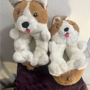 Cute Dog Plush Slippers sz 5